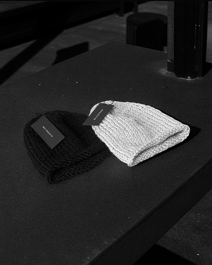 Grey Minimal Knit Hat