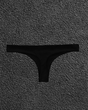 Low-rise thong bikini bottoms – Black