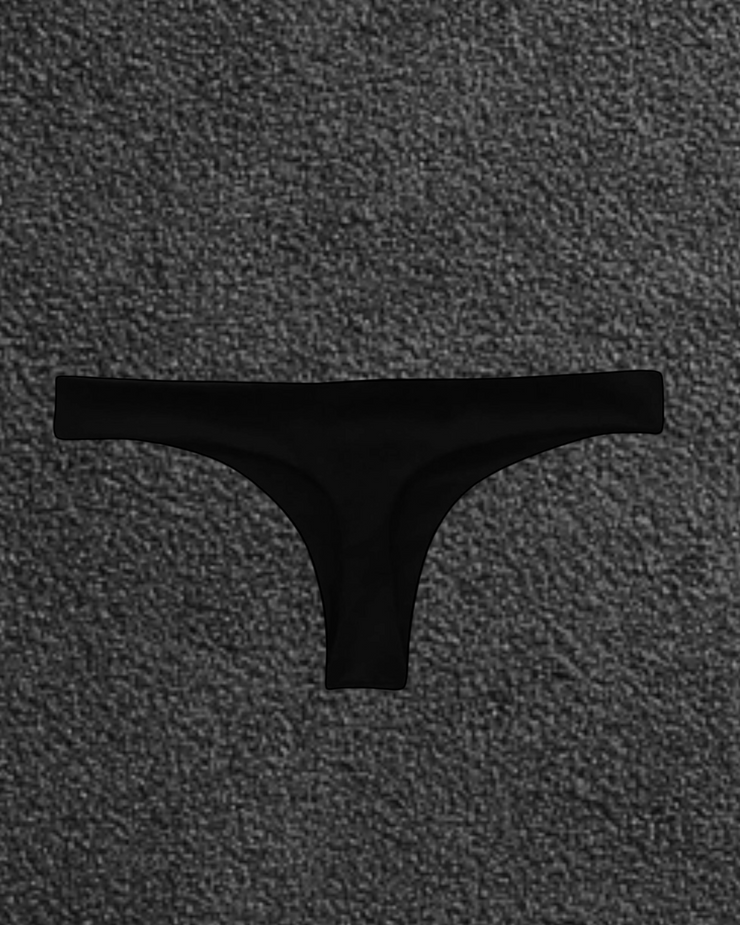 Low-rise thong bikini bottoms – Black